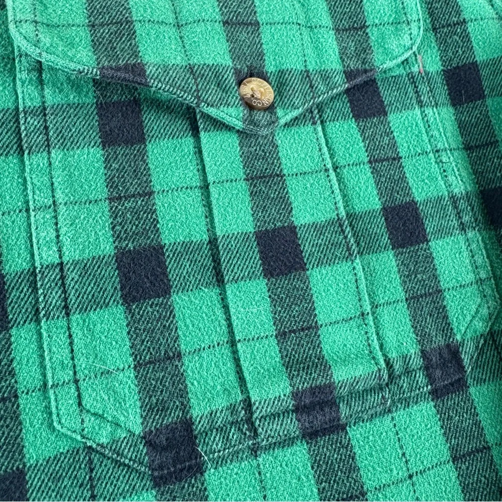CC Filson 850 Shirt X-Large  Green Plaid Flannel Heavy Cotton Fishing Guide - Picture 7 of 10